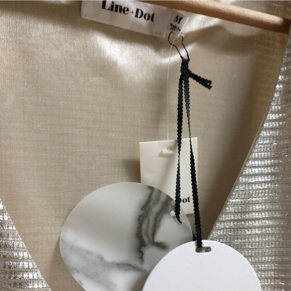 Anthropologie / Line + Dot Silver Wrap Dress, size M - Picture 7 of 8